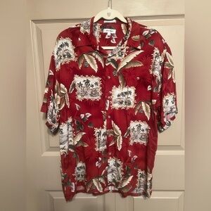 Pierre Cardin Red Tropical Print Men's Shirt
